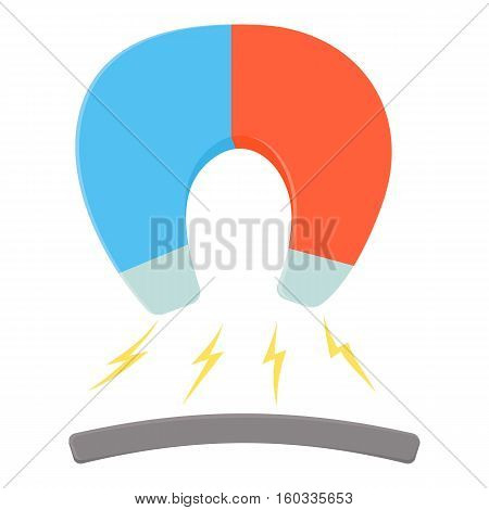 Horseshoe magnet icon. Cartoon illustration of horseshoe magnet vector icon for web