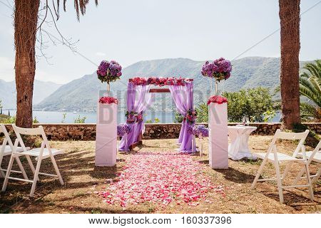 Pink Wedding Arch With Flowers