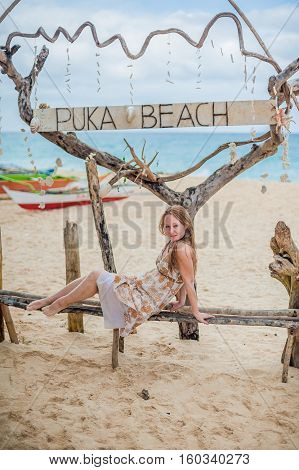 Girl On The Beach Puka , Boracay