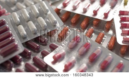 A lot of different colored capsules per pack