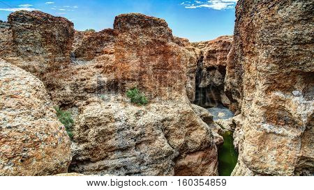Sesriem canyon of Tsauchab river Sossusvley Namibia