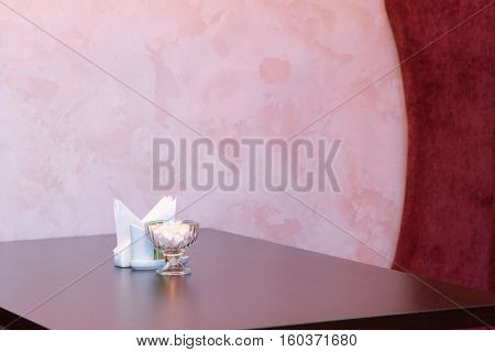 Sugar on a table in a cafe