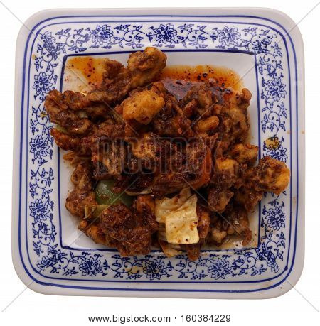 Chinese Food. Hot Dry Veal With Vegetables