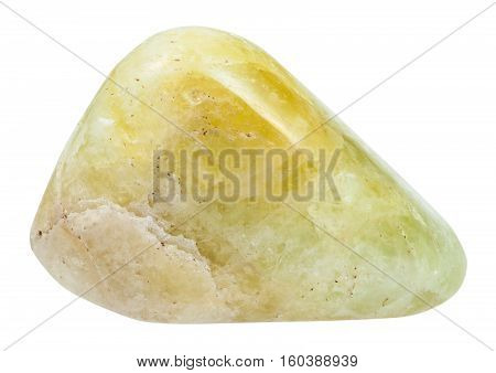 Tumbled Datolite Gemstone Isolated On White