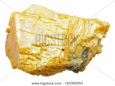 Yellow Orpiment Stone Isolated On White