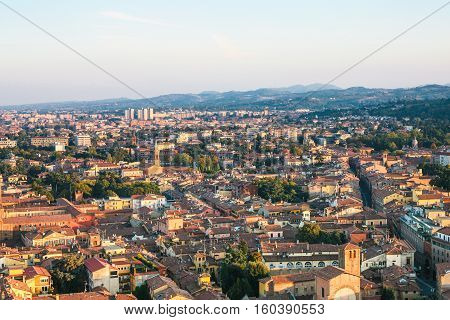 Above View Of Residential Area In Bologna City