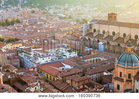 Above View Of Apartment Buildinds In Bologna Town