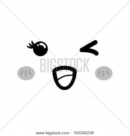 Cute cartoon face icon vector illustration graphic design