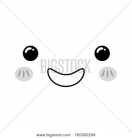 Cute cartoon face icon vector illustration graphic design