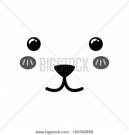 Cute cartoon face icon vector illustration graphic design