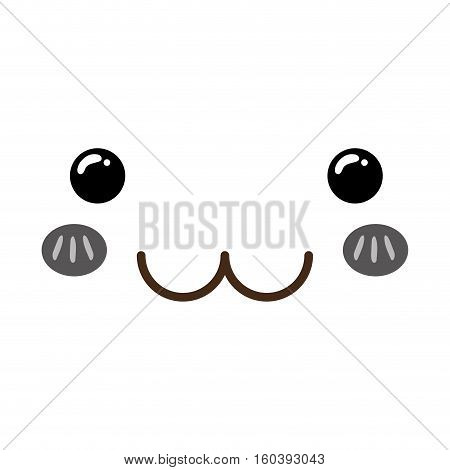 Cute cartoon face icon vector illustration graphic design