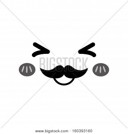 Cute cartoon face icon vector illustration graphic design
