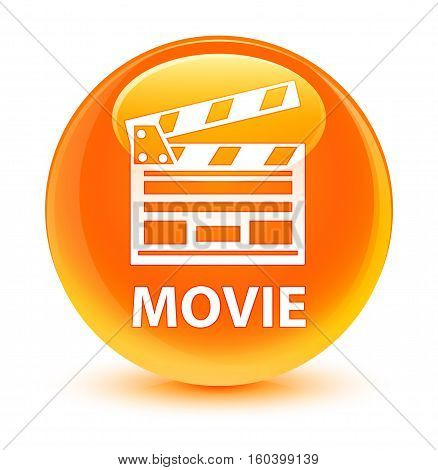 Movie (cinema Clip Icon) Glassy Orange Round Button