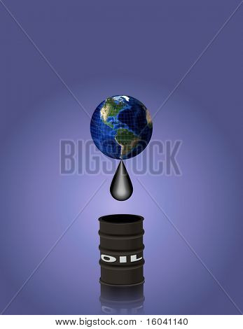 Olio gocciolante dalla terra