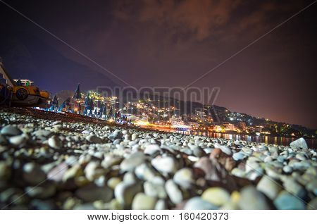 View the city from a beautiful perspective on a summer night.