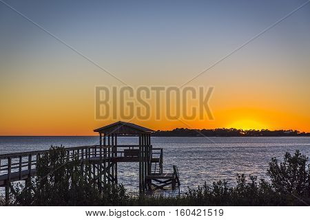Hurricane Damage To A Pier In Cedar Key, Florida