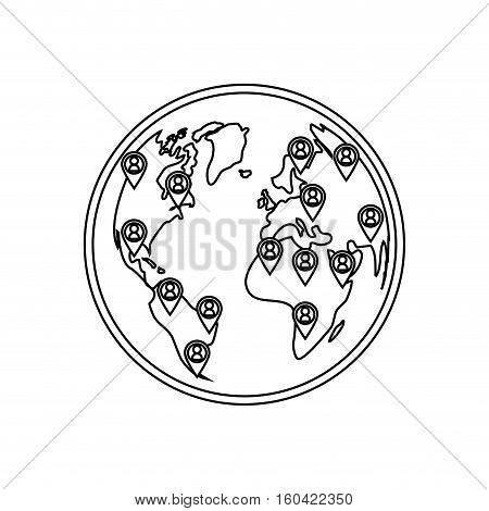 Earth world planet icon vector illustration graphic design