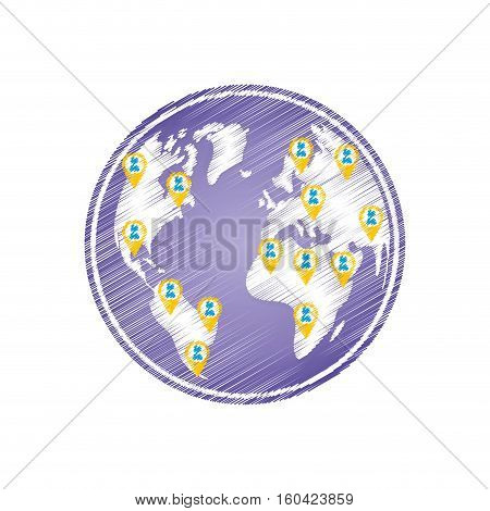 Earth world planet icon vector illustration graphic design
