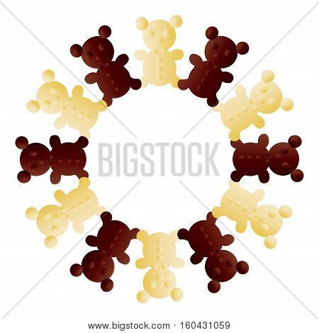illustration of isolated various bear bakery on white