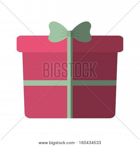 pink big gift box with bow color shadow vector illustration eps 10