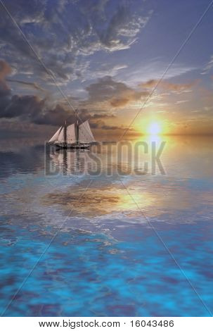 Vela por do sol