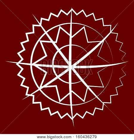 Vector snowflake on red background. Vector illustration