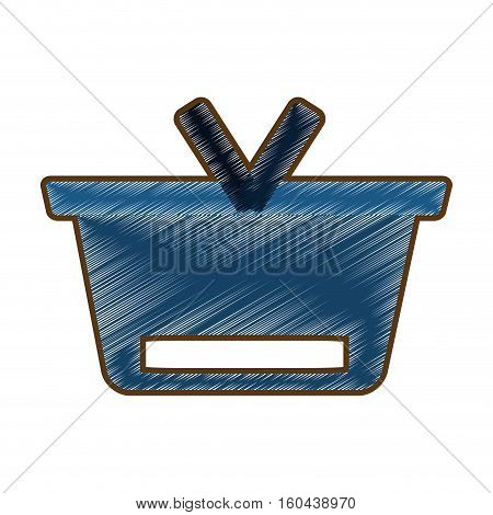 drawing blue basket shopping online concept design vector illustration eps 10