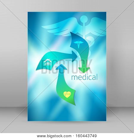 Blue medical background abstract - concept health care or medicine technology. Vector Illustration EPS 10 Graphic Design elements vertical banner flyer dental service presentation template brochure