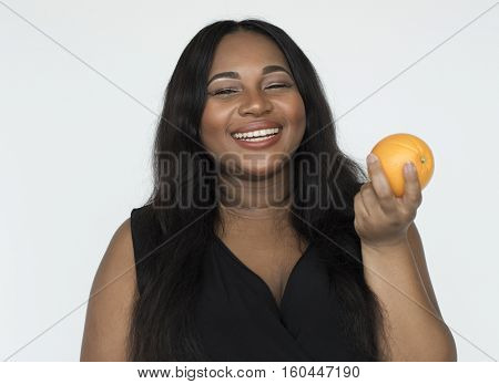 Woman Cheerful Studio Portrait Concept