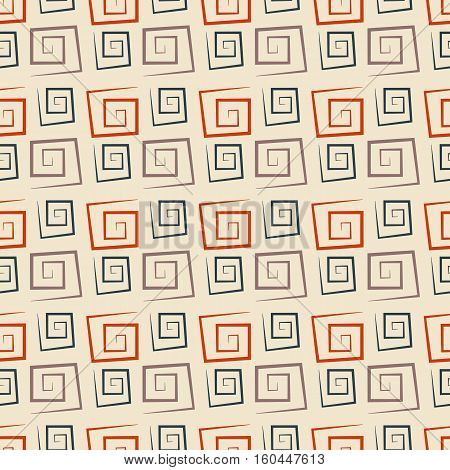 Abstract multicolored seamless background repeating texture of square spirals vector illustration.