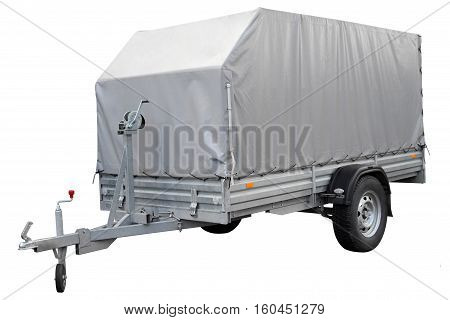 Car trailer isolated on a white background.