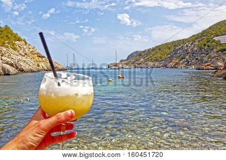A beautiful view of Cocktail in Ibiza, SPAIN.