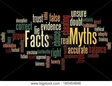 Facts - Myths, Word Cloud Concept 4