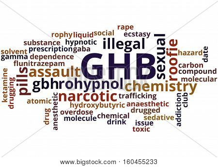 Ghb - Gamma-hydroxybutyrate, Word Cloud Concept