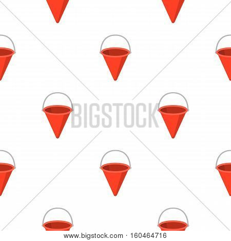 Red metal fire bucket icon cartoon style. pattern silhouette fire equipment icon from the big fire Department cartoon.