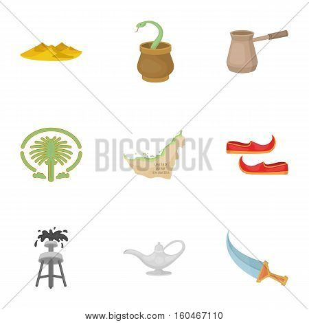 Arab Emirates set icons in cartoon style. Big collection of Arab Emirates vector symbol stock