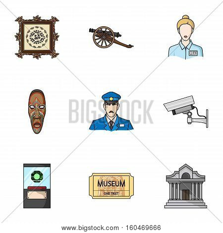 Museum set icons in cartoon style. Big collection of museum vector symbol stock
