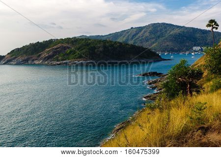 View of Yanui Beach and Koh Kaeo Noi on Phuket island, Andaman Sea in South Thailand.