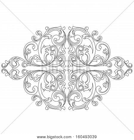Vintage baroque ornament, corner. Retro pattern antique style acanthus. Decorative design element filigree calligraphy vector. - stock vector