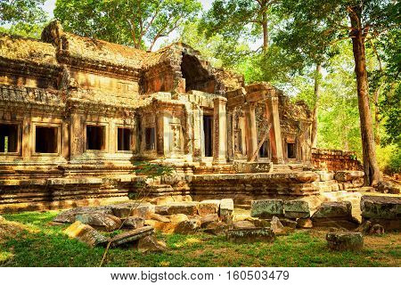 Mysterious Ruins Of Ta Kou Entrance In Angkor Wat, Cambodia