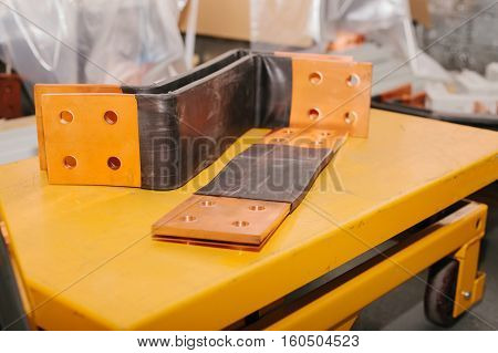 Copper busbar. Uninterrupted power. Electrical power. Assembly of low-voltage compartment
