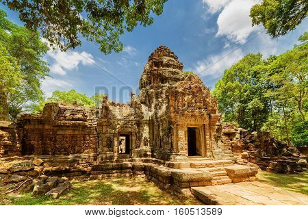 Ancient Gopura Of Ta Som Temple In Angkor, Siem Reap, Cambodia