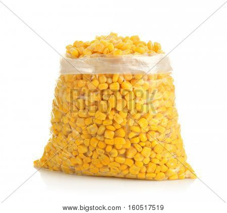 Frozen niblets on white background