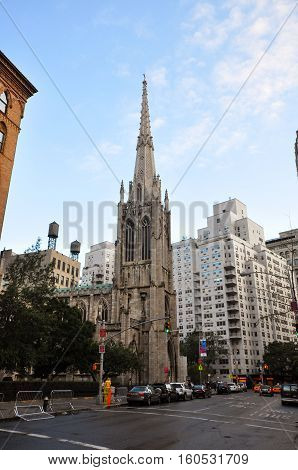 NEW YORK CITY - OCT. 2, 2011: Grace Church on 802 Broadway in Lower Manhattan, New York City, USA.