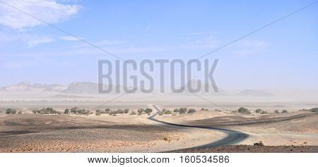 image of landscape with road in Namibia Africa