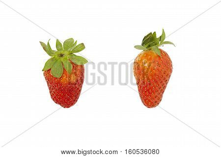 beautiful strawberries isolated on White natural, berry,