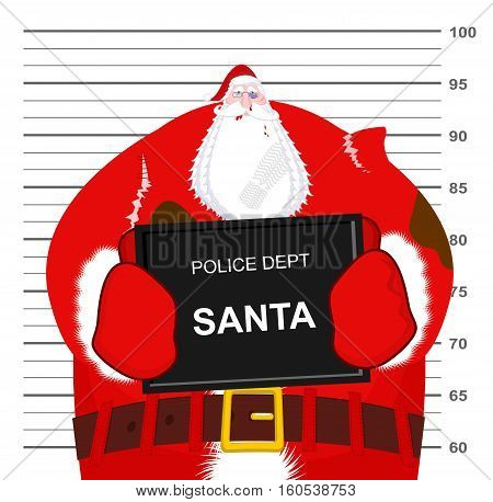 Santa Claus Beaten At Police Department. Christmas Fight. Bad Santa Criminal. Broken Glasses And Bla