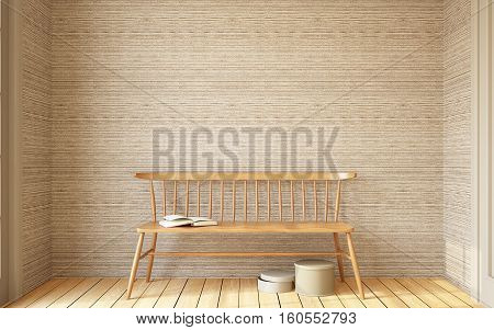 Interior of hallway in scandinavic style. 3d render.