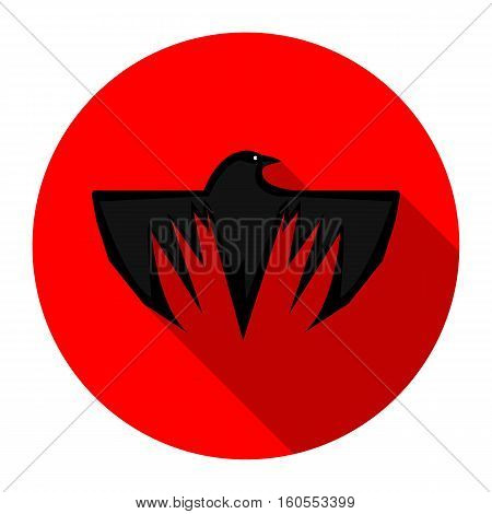 Crow eye and wings red circle icon