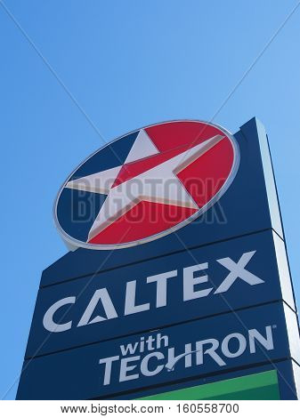 Cape Town, South Africa - November 8, 2016: CALTEX logo. Caltex is a petroleum brand name used in more than 60 countries in the Asia-Pacific region, the Middle East, and Southern Africa.
